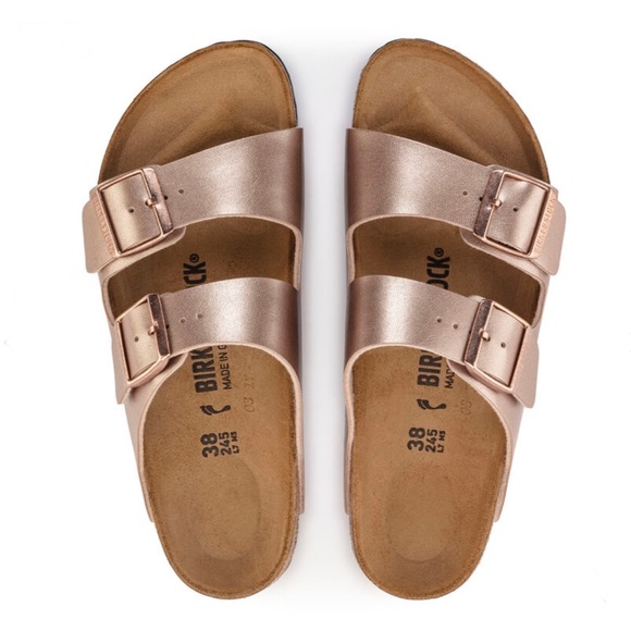 NWT Birkenstock Birko-Flor Arizona Sandals in Copper/Rose Gold - Picture 7 of 15
